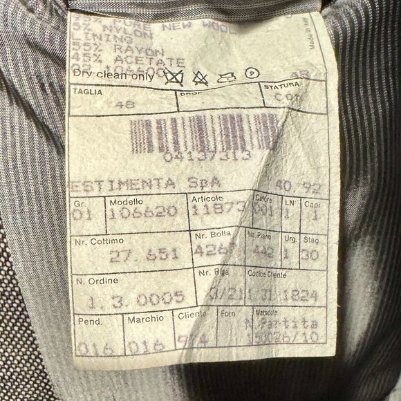 Vestimenta mens size 38R 2 button Blazer 95% Pure New Wool Italian Made Timeless - Picture 11 of 12
